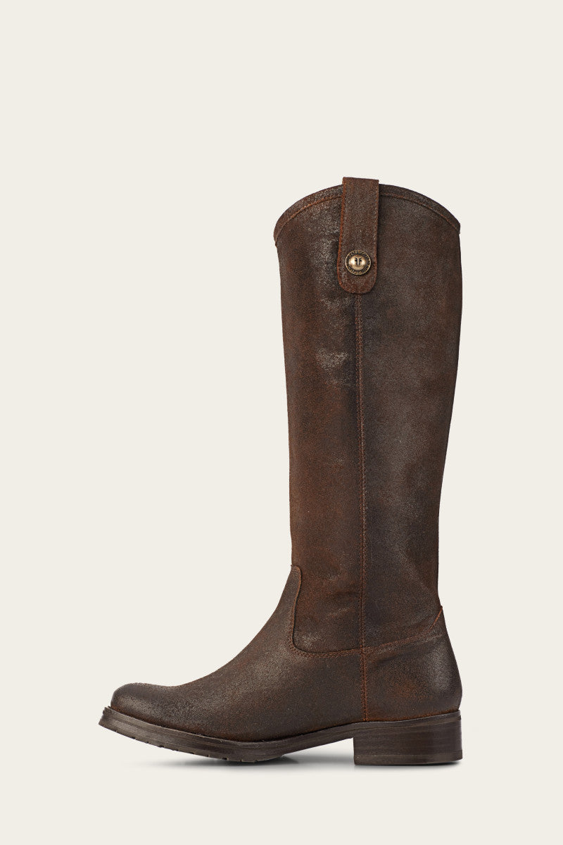 Melissa Double Sole Button Lug Tall Boots - Vintage Pre-Loved Leather Ankle Boots for Women | Perfect for Fall, Winter & Casual Outfits