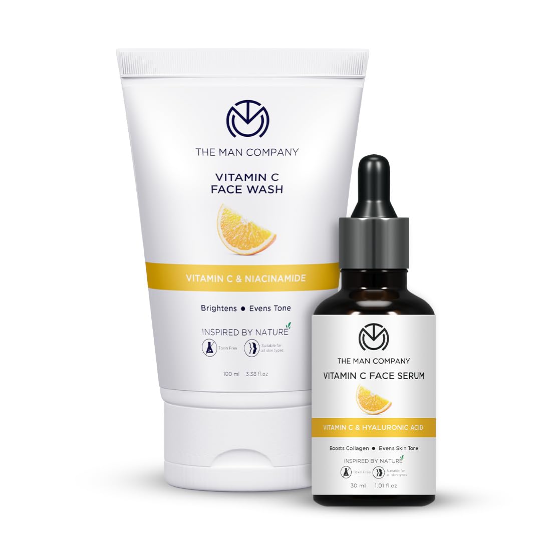 The Man Company Ultimate Vitamin C Face Care Kit with Face Wash & Serum - Boost Collagen, Brighten & Glow for Men - Soft & Supple Skin Care Set (2 Items) - Perfect for Daily Skincare Routine & Gifts