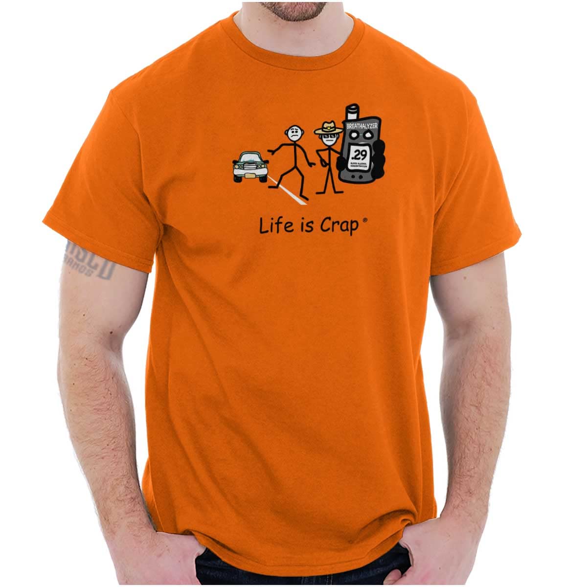 Brisco Brands DUI Test Breathalyzer Graphic T-Shirt for Men & Women - Funny Alcohol Testing Novelty Tee for Parties, Bar Hopping & Drunk Driving Awareness