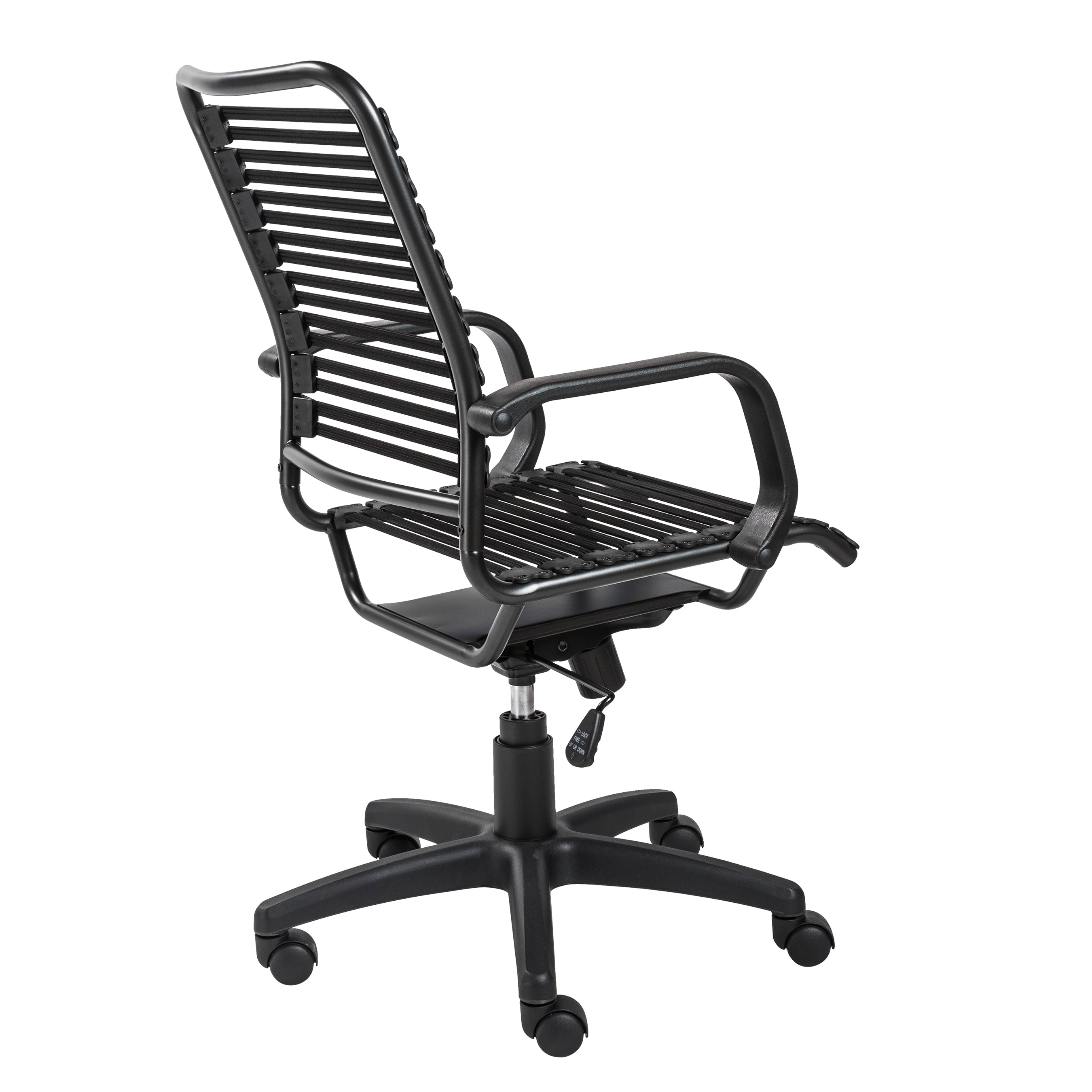 Allison Bungie Flat High Back Office Chair - Black Mesh with Graphite Frame & Base | Ergonomic Desk Chair for Home Office, Gaming & Workspace