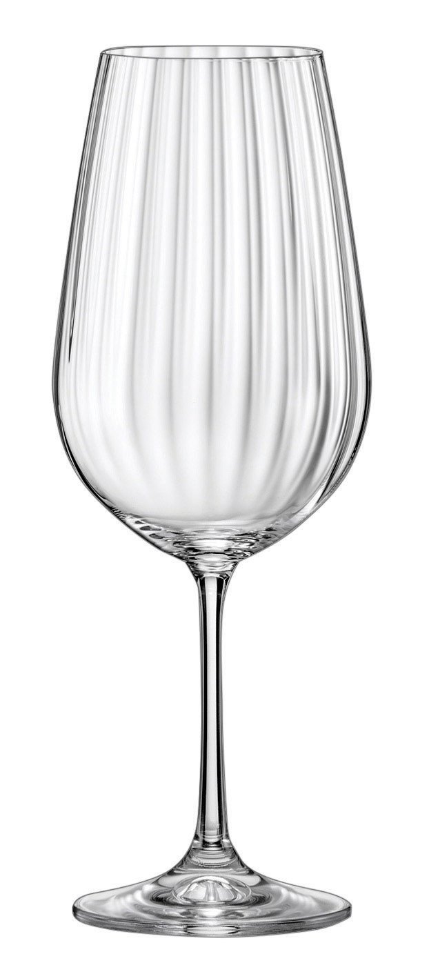Premium 550ml Waterfall Wine Glasses Set of 6 - Elegant Crystal Clear Stemware for Red Wine, White Wine & Champagne - Perfect for Dinner Parties, Weddings & Romantic Evenings
