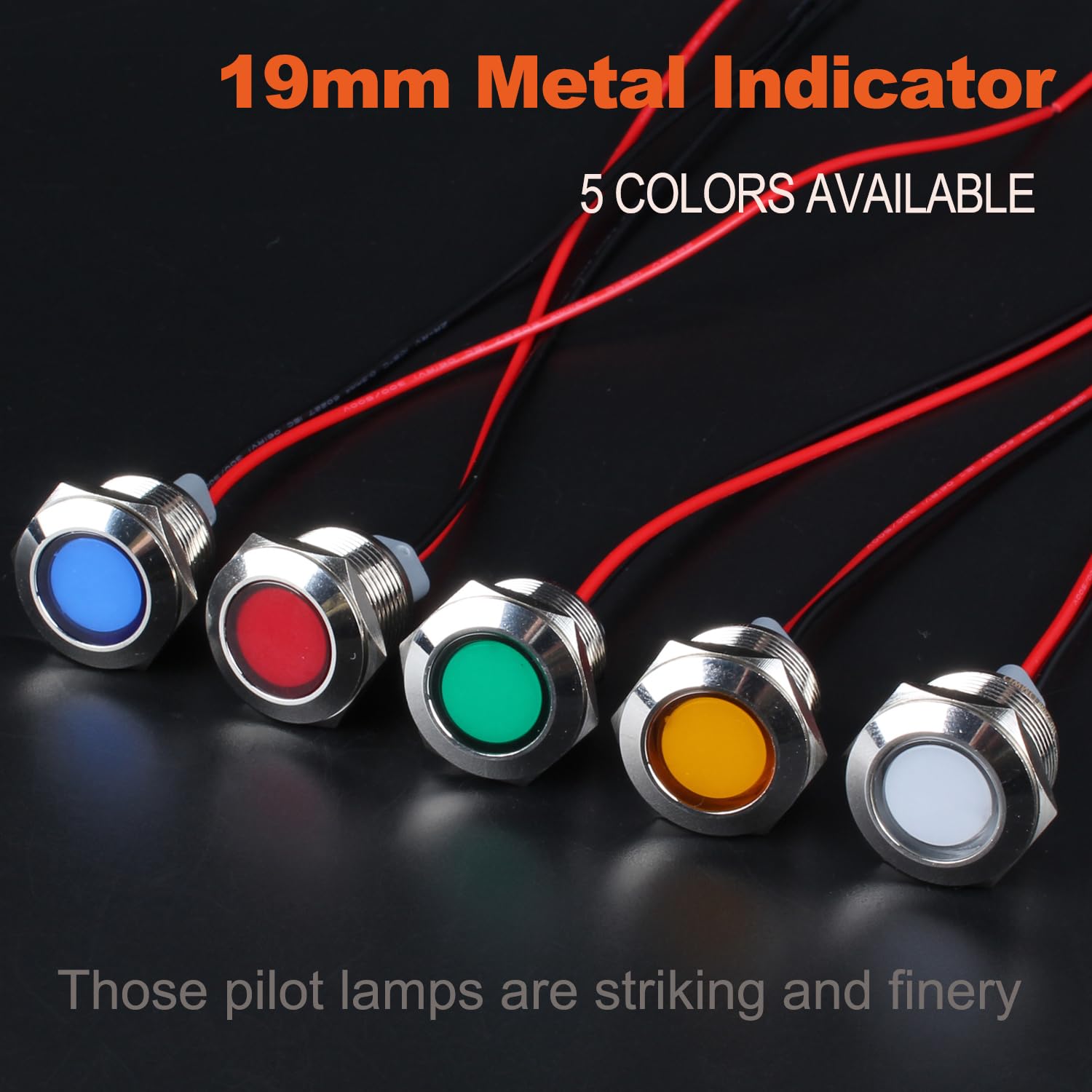 2PCS 19mm LED Metal Indicator Light - 3/4