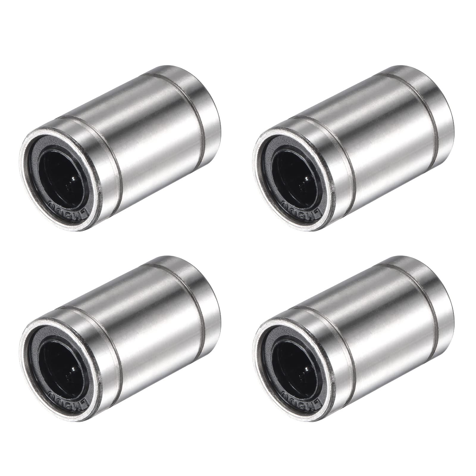 DMiotech 4 Pack LM8UU 8mm Linear Ball Bearings - Nickel Plated for 3D Printer, CNC Machine, DIY Projects - Smooth Motion for 3D Printing & Robotics