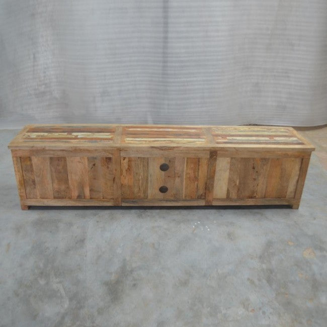 Reclaimed Mango Wood XXL Entertainment TV Stand 210cm - Rustic TV Console for Living Room, Home Theater & Media Storage