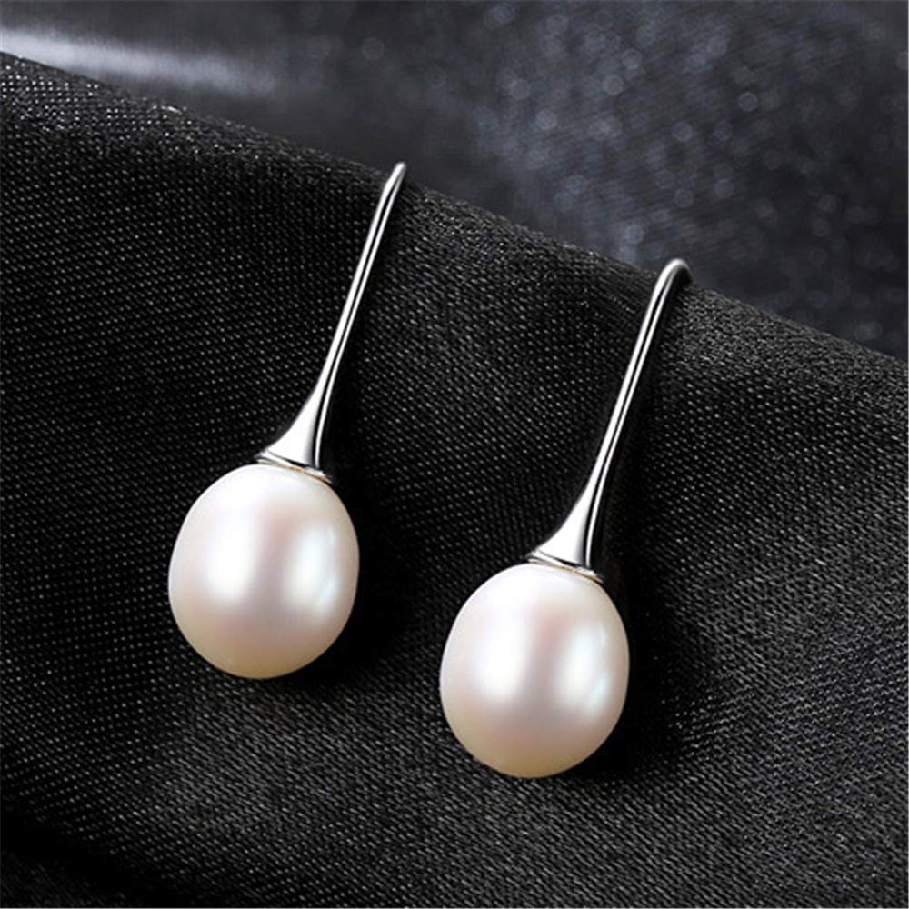 Elegant Cultured Pearl Drop Earrings for Women - 8-9MM White & Beige Pearl Dangle Earrings for Funeral, Memorial, Prom, Casual & Formal Occasions - Perfect Pet Ashes Keepsake Jewelry
