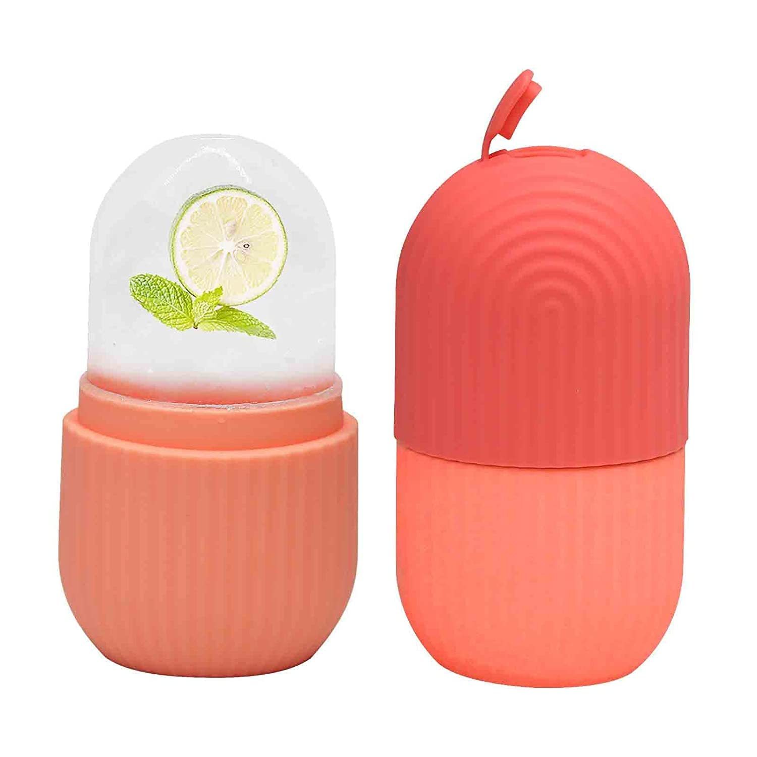 Ice Face Roller Massager - Cooling Ice Cube Roller for Face, Eyes & Neck - Reduce Puffiness, Dark Circles & Migraine Pain - Reusable Silicone Massage Tool for Skincare & Relaxation (Pink) - Perfect for Morning Routine, Spa Days & Post-Workout Recovery