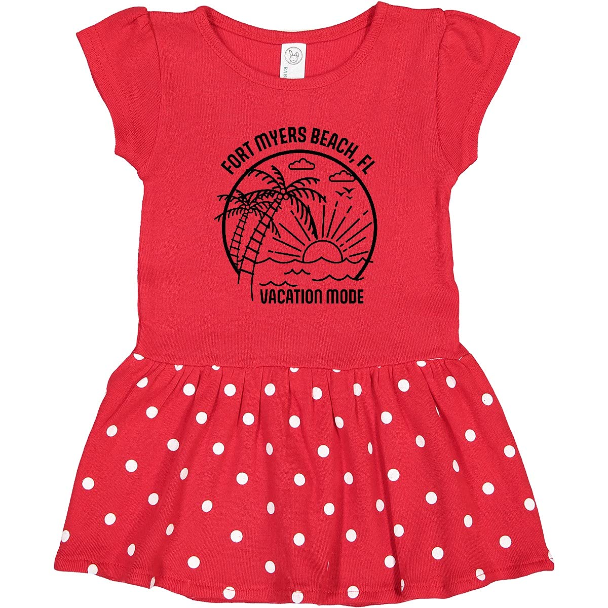 Inktastic Summer Vacation Mode Fort Myers Beach Florida Toddler Dress - Cute Florida Beach Outfit for Girls, Soft & Comfortable Toddler Clothing for Vacation, Travel & Family Trips