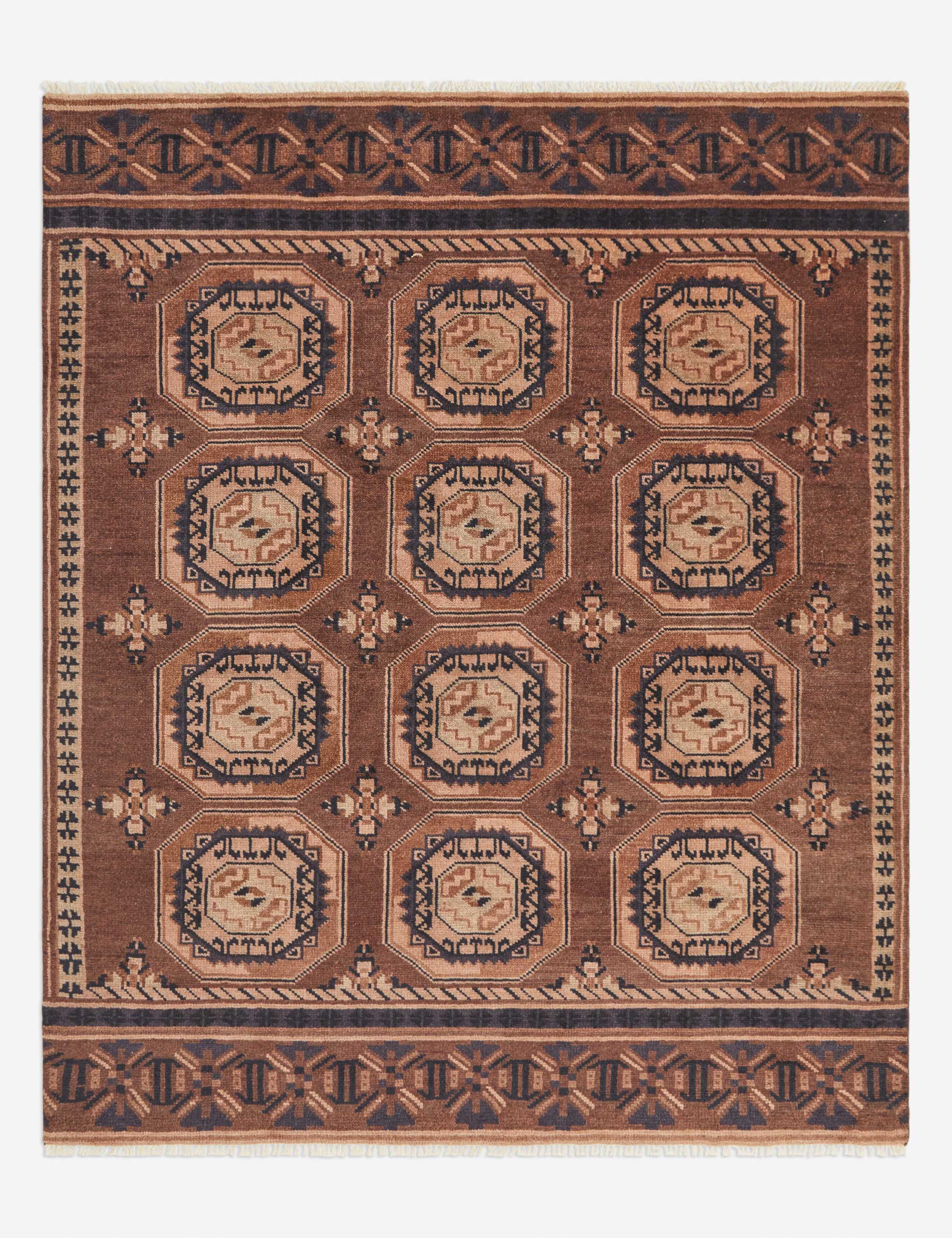 Hand Knotted Wool Rug Swatch - 18x18 Inch Premium Quality - Caprice Collection - Perfect for Living Room, Bedroom & Home Decor