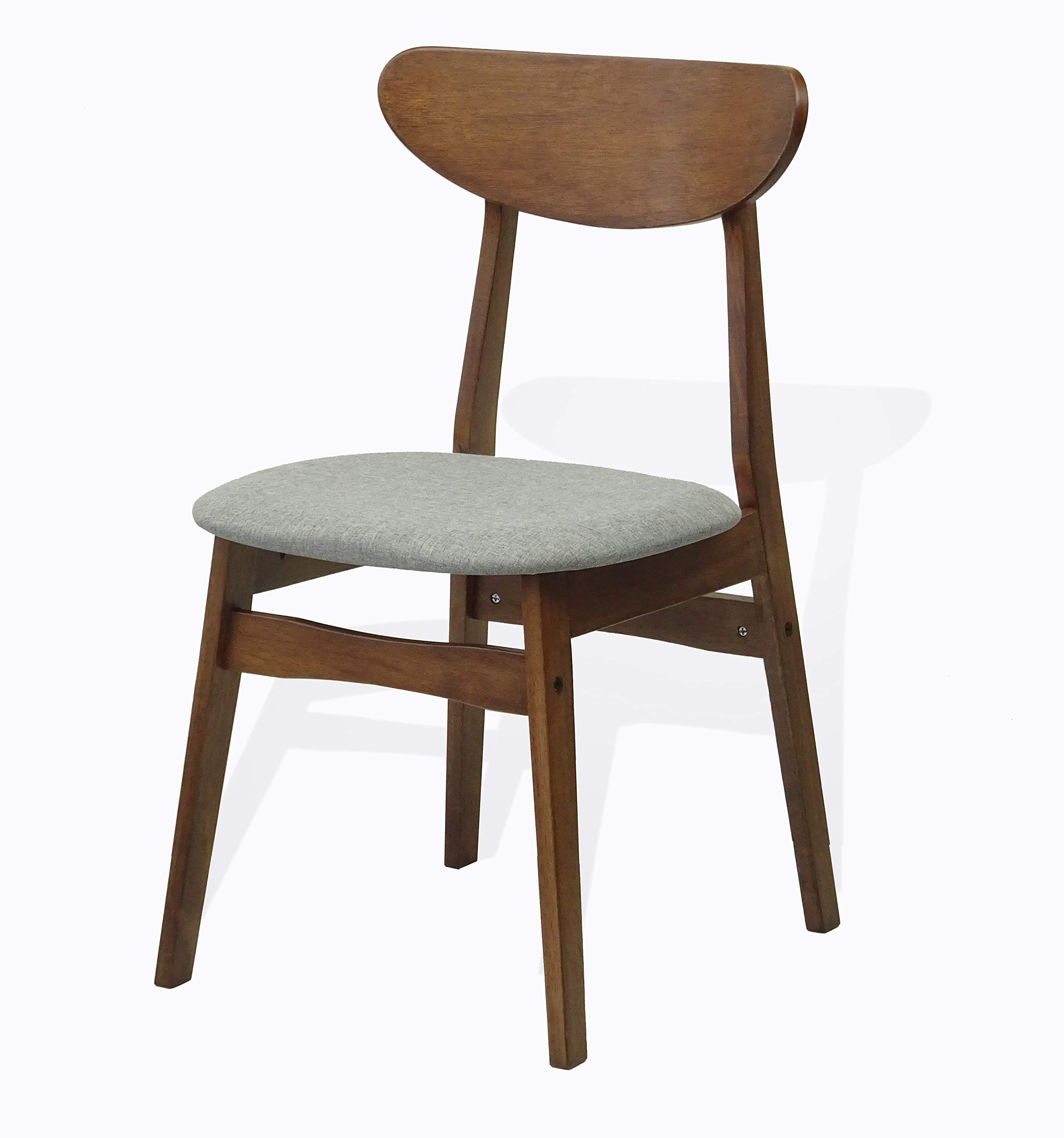 Modern 5-Piece Dining Set - Rectangular Solid Wood Table & 4 Yumiko Padded Seat Chairs in Medium Brown | Perfect for Small Kitchens, Breakfast Nooks & Cozy Family Meals