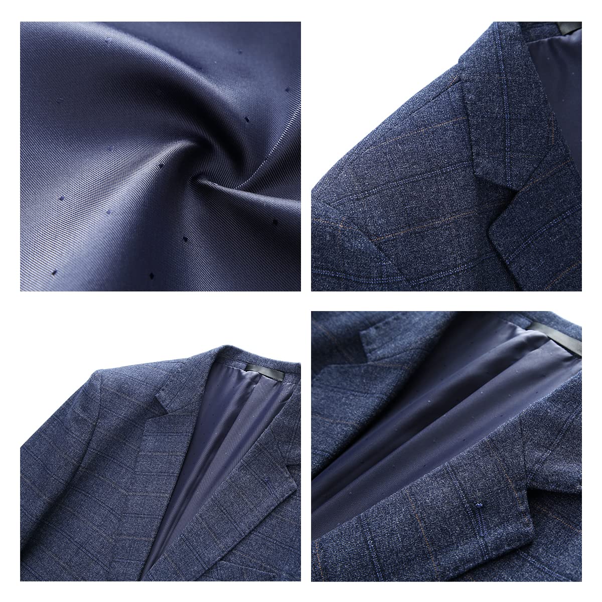 Men's Slim Fit Tweed 3-Piece Suit Set - One Button Plaid Tuxedo for Weddings, Business & Formal Events | Premium Wool Blend Suit for Professional & Special Occasions