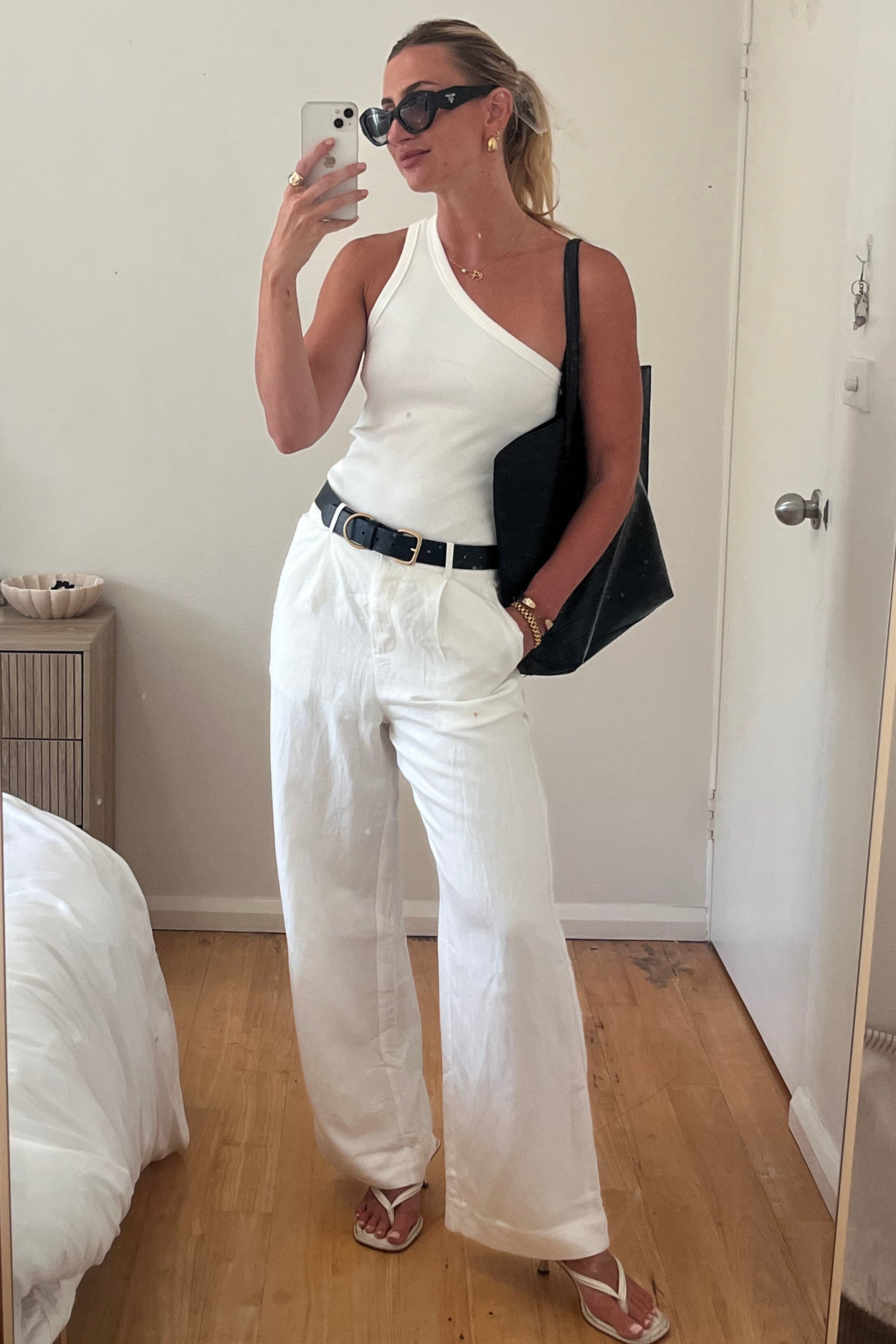 Island Ivory Linen Viscose Pleat Front Wide Leg Pants for Women - Comfortable High Waisted Trousers for Office, Travel & Casual Wear