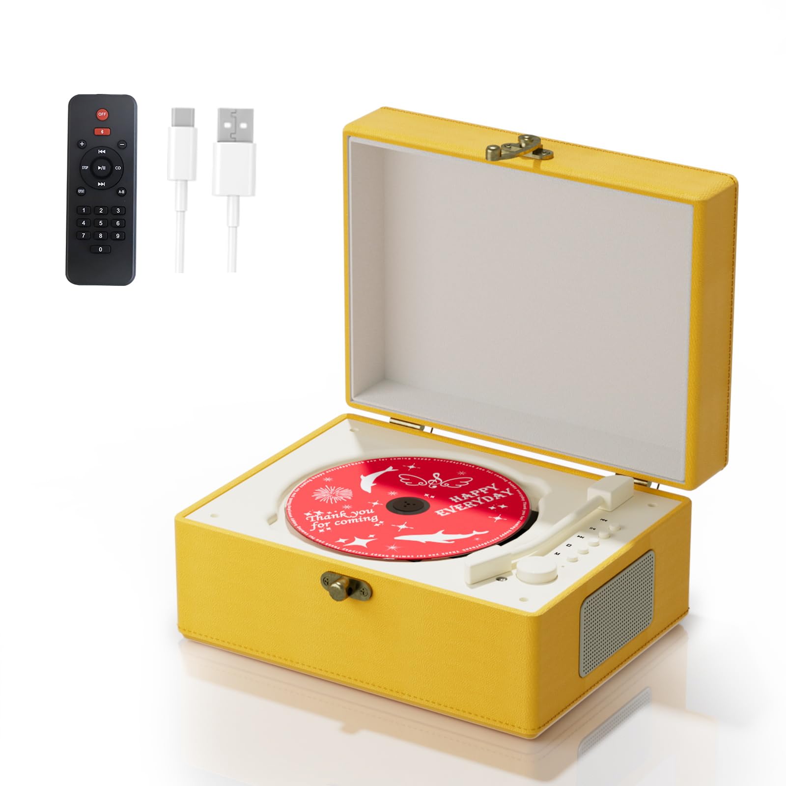 Vintage Time Music Box 8 - Classic Yellow Hand-Wound Musical Jewelry Box | Perfect for Anniversaries, Birthdays & Romantic Gifts