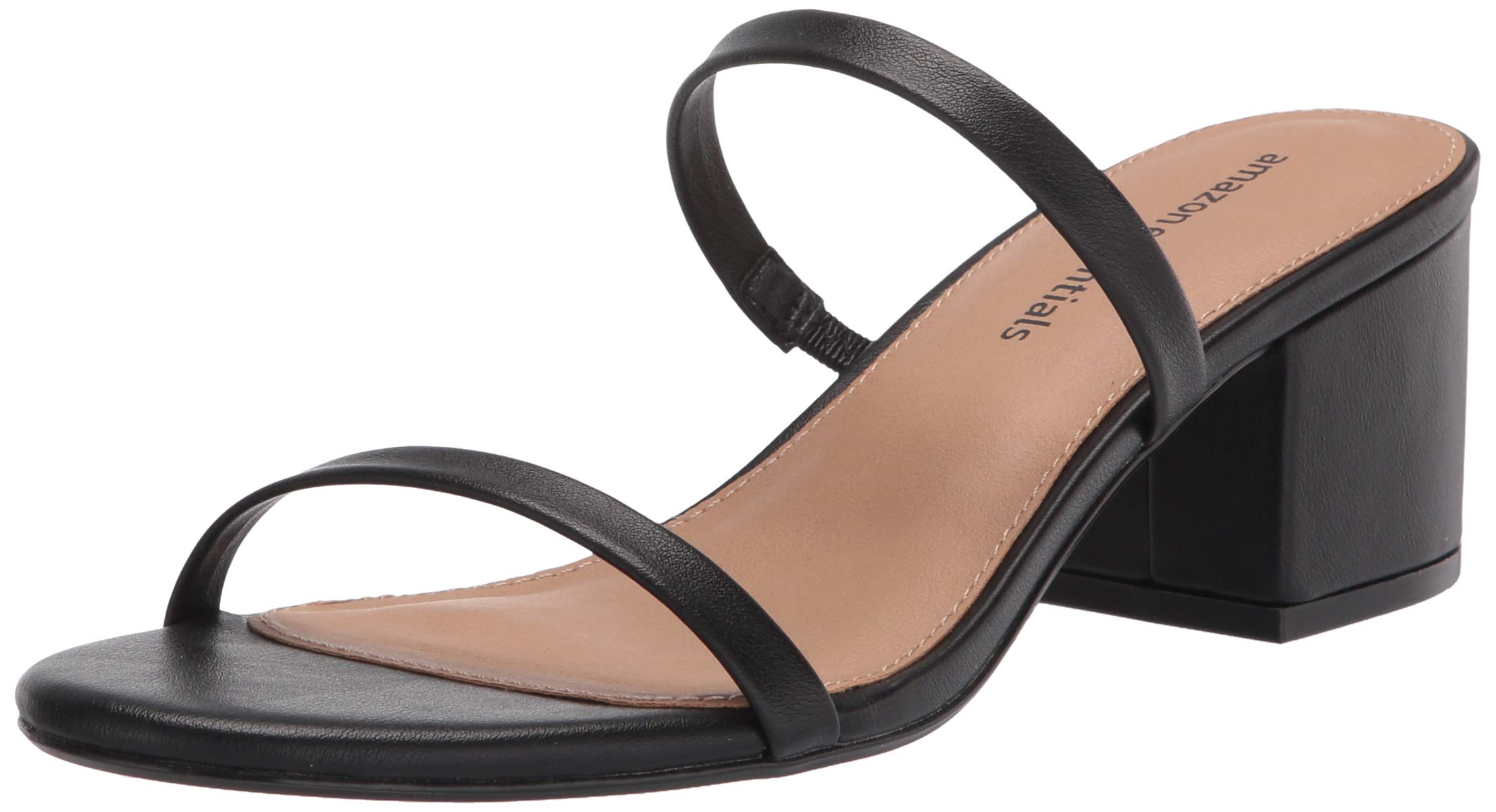 Amazon Essentials Women's Thin Two Strap Heeled Slide Sandals - Comfortable Summer Dress Shoes for Casual Outings, Beach Wear & Vacation
