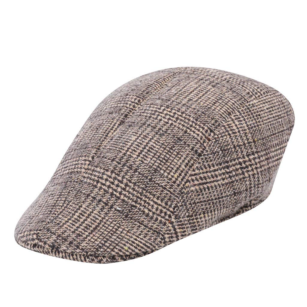 Stylish Houndstooth Beret Hat for Men & Women - Warm Winter Baseball Cap, Breathable & Comfortable Retro Design in Red - Perfect for Casual Outfits, Outdoor Activities & Fashion Statements