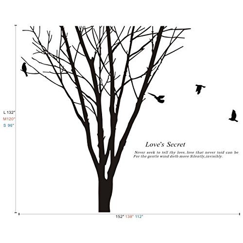 GECKOO Winter Tree Wall Decals - Black Vinyl Stickers for Living Room & Office Decor (Medium Size) | Perfect for Seasonal Home Decor, Holiday Parties & Cozy Winter Atmosphere