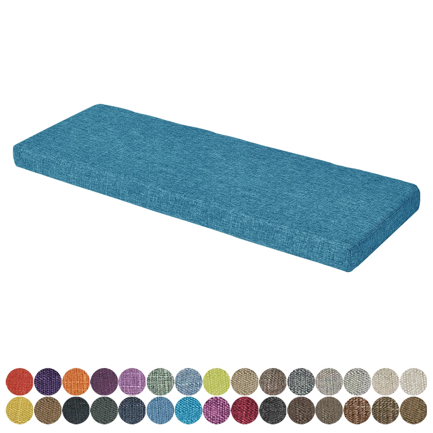 PHUSTJKL Washable Non-Slip Bench Cushion - 30 Colors, Thick Upholstery Foam Chair Pad for Indoor & Outdoor Use - Perfect for Shoe Bench, Bay Window, Kitchen, Garden Bench & Swing Seating (Navy Blue, 63x17.7x1.97 Inches)
