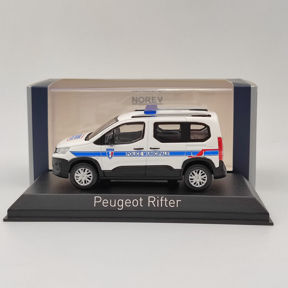 1/43 Scale Norev Peugeot Rifter Police Municipale 2019 Diecast Model Car - Collectible Miniature Vehicle Toy for Adults & Kids - Perfect for Display, Gifts, and Police Car Enthusiasts