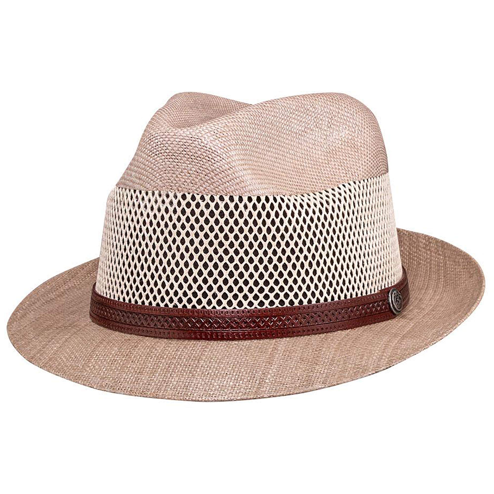 American Hat Makers Tuscany Straw Fedora Hat for Men & Women - Breathable Sun Hat for Outdoor Activities, Beach, Travel & Summer Fashion