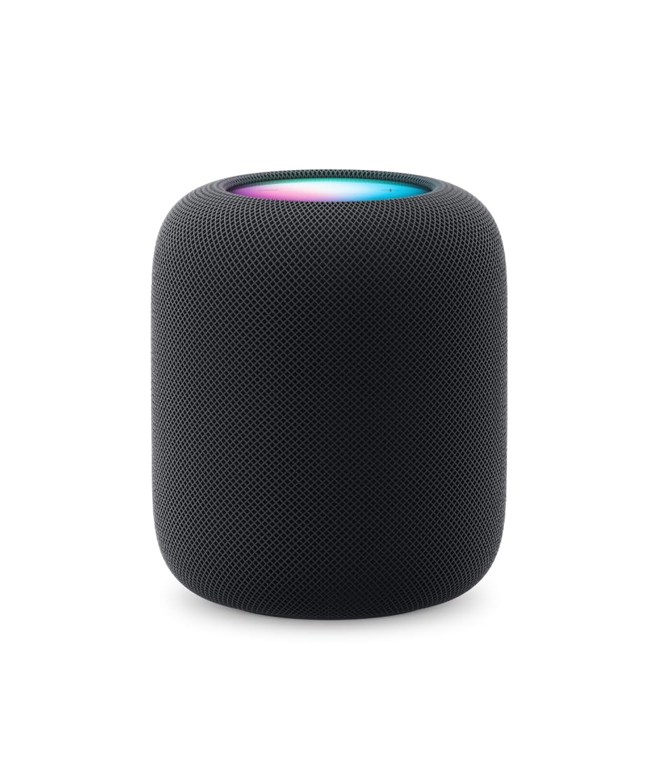 Apple HomePod Smart Speaker 2nd Generation - Siri Voice Assistant, High-Fidelity Audio, Smart Home Hub with Power Cable & 1 Year Warranty (Midnight Black) | Perfect for Home Theater, Music Streaming & Smart Home Control