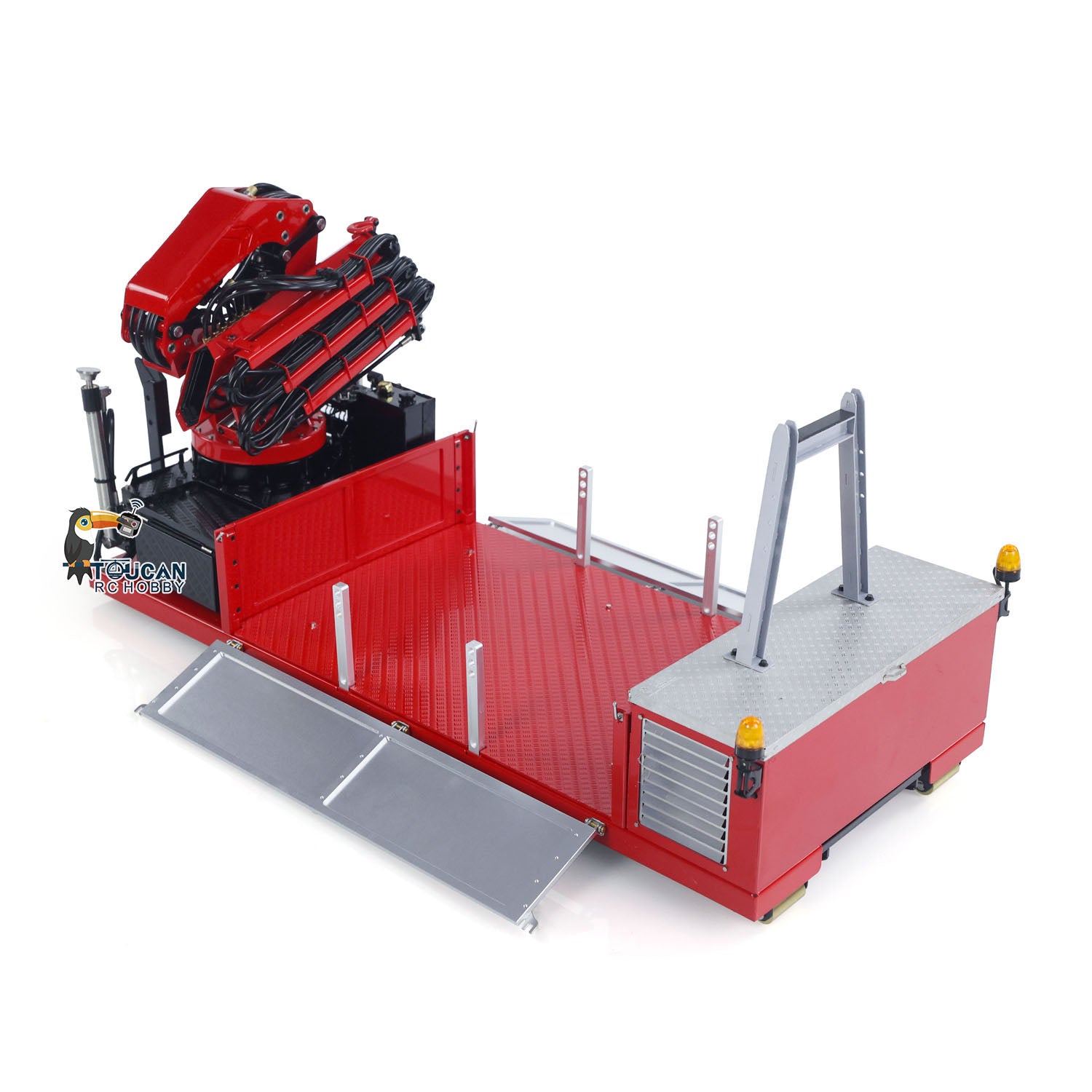1/14 Scale Metal Cargo Box with Hydraulic Crane for LESU Dumper Truck - DIY Engineering Vehicle Model Accessories for Construction Site Scenes & Toy Car Enthusiasts