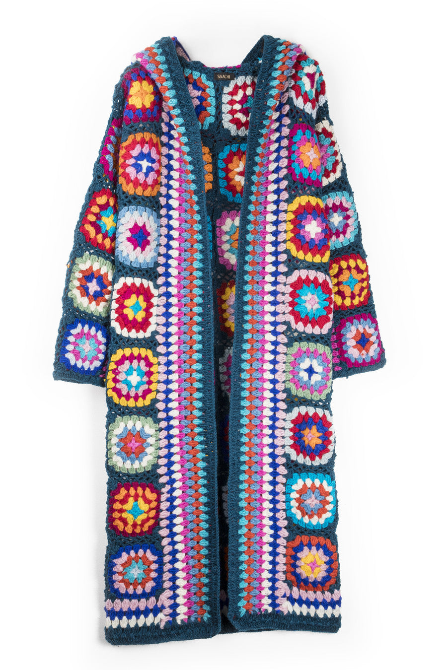 Crochet Wool Hooded Kimono Long Cardigan - Soft Chunky Knit Open Front Sweater for Women | Perfect for Fall, Winter, and Cozy Home Wear