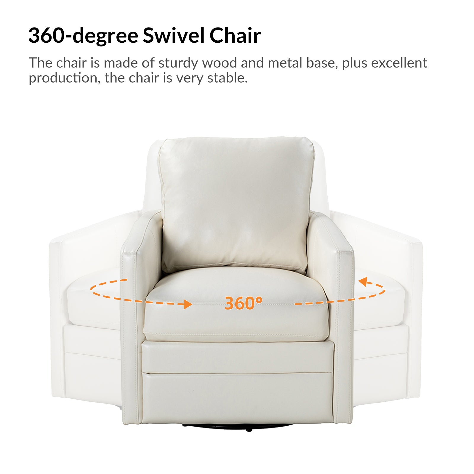 Aurora Swivel Chair - 360 Degree Rotating Modern Office Chair with Ergonomic Design for Home & Workspace Comfort
