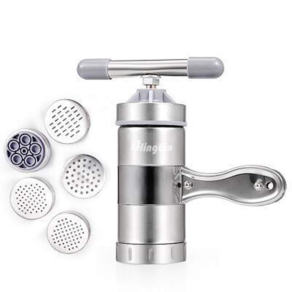 Blingbin Stainless Steel Manual Pasta Maker - Hand Crank Noodle Machine for Homemade Spaghetti, Fettuccine & Ramen | Perfect for Italian Cuisine, Asian Dishes & Healthy Home Cooking