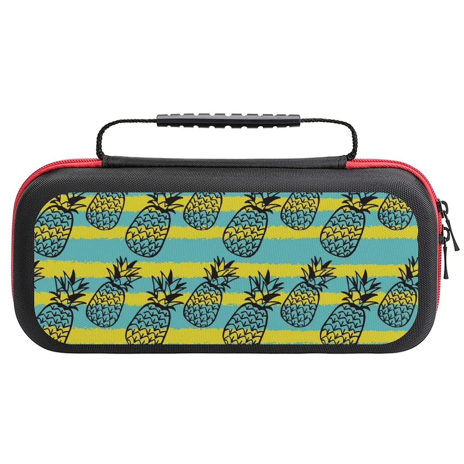 Stylish Pineapple Print Carrying Case for Nintendo Switch Lite & Accessories - Durable Travel Storage Bag for Gaming On The Go