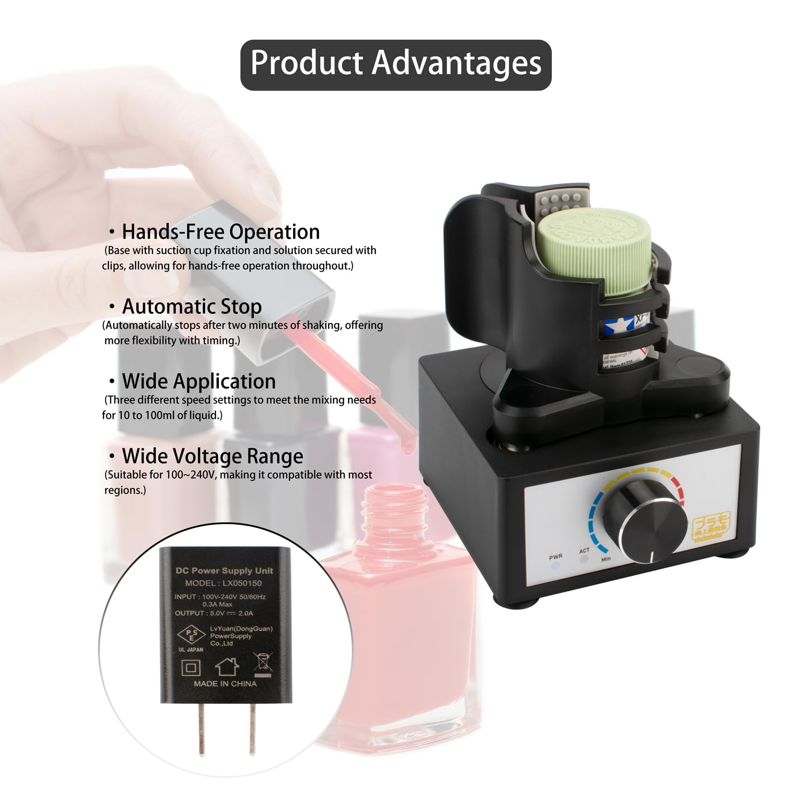 Mini Vortex Mixer 300-2400 RPM - Hands-Free Lab Mixer for Acrylic Paint, Nail Polish, Pigments & More | Perfect for DIY Crafts, Nail Art & Science Experiments