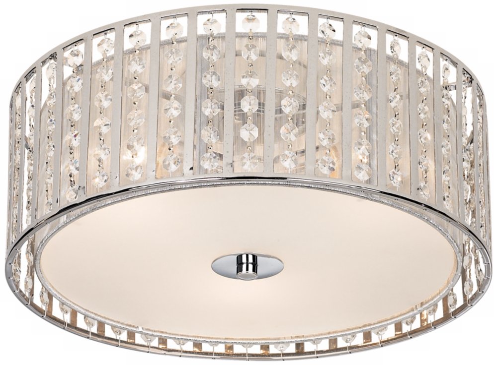 Possini Euro Modern Crystal Ceiling Light Fixture - 15 3/4