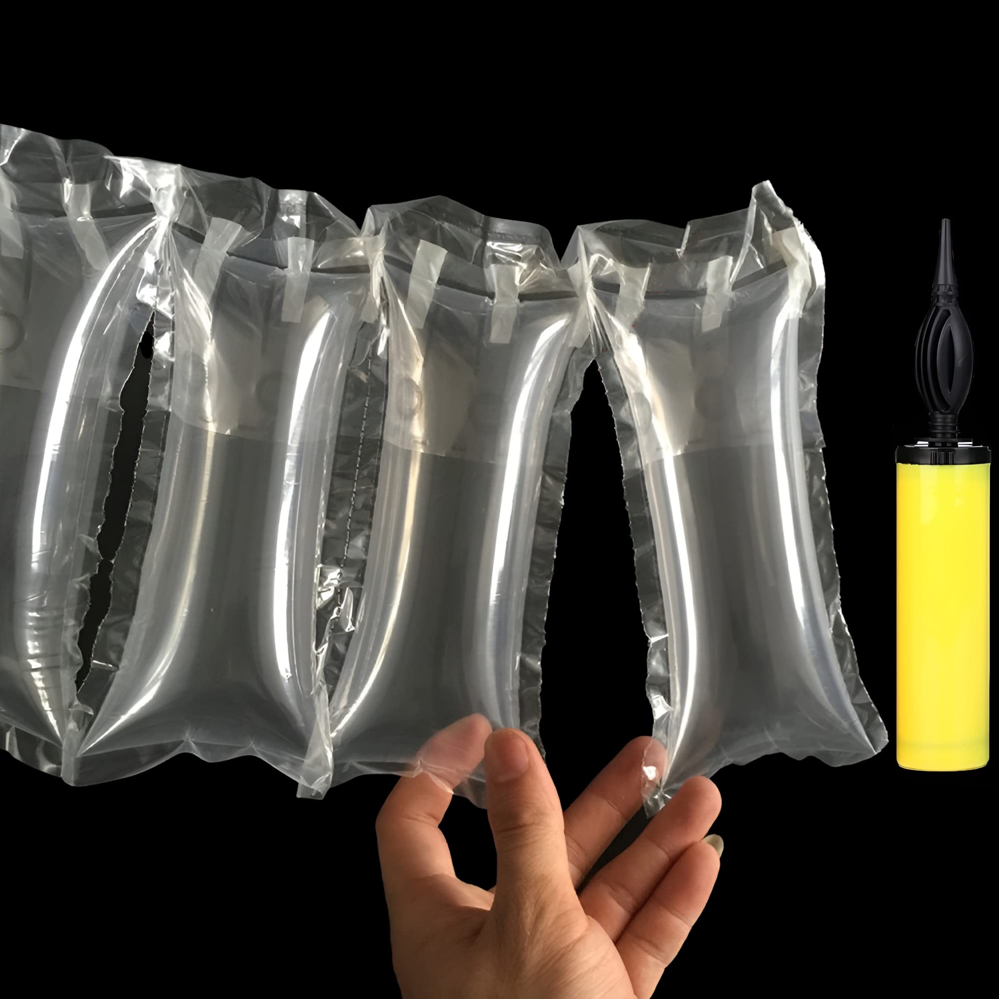 33Ft Heavy Duty Packing Air Cushion Bags - Inflatable Air Pillows for Shipping Protection, Void Fill Packaging Cushioning with Hand Pump - Perfect for Ecommerce, Moving Boxes & Fragile Item Protection