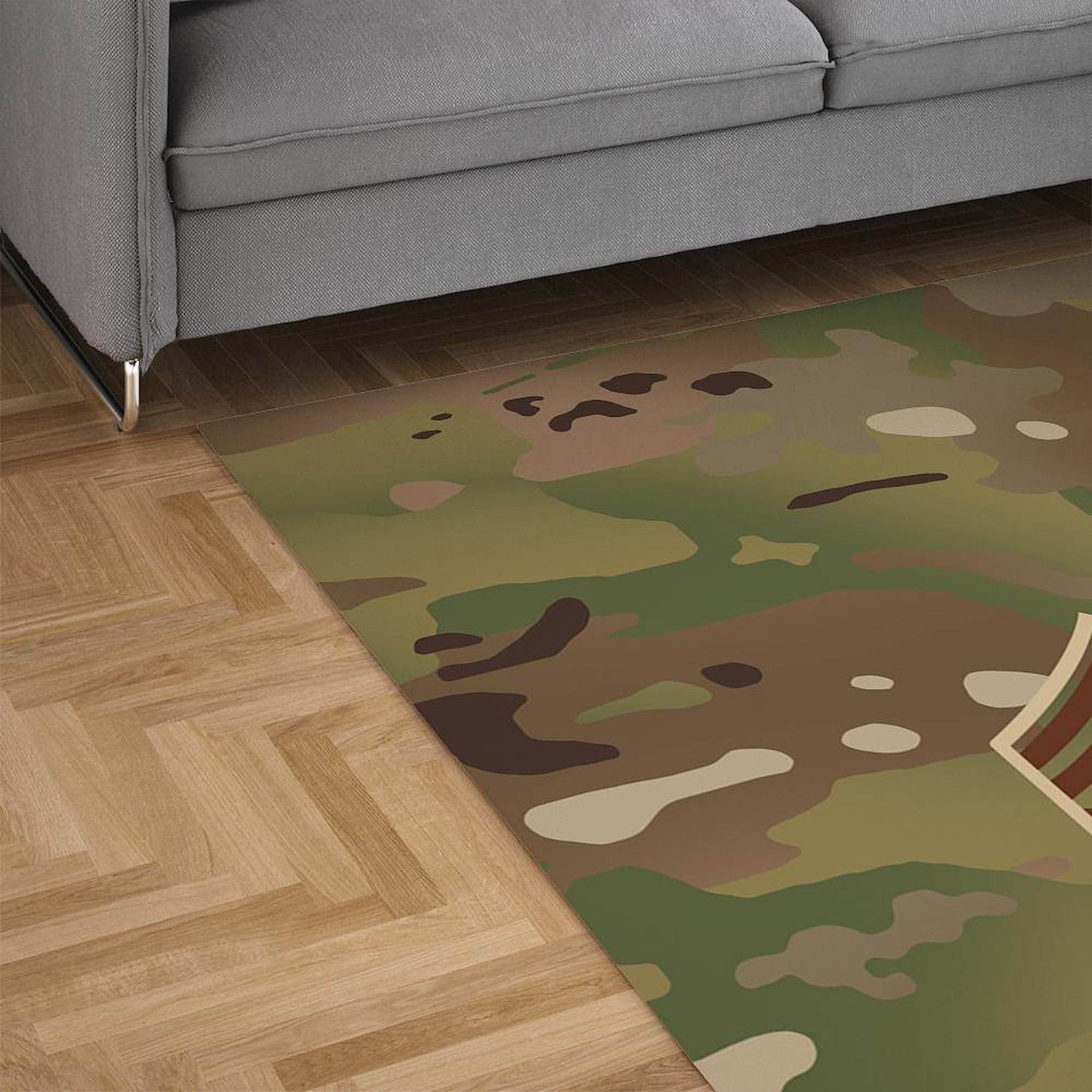 U.S. Air Force SMSGT Camo Area Rug - Non-Slip Decorative Throw Rug for Living Room, Bedroom & Office - Military Home Decor Gift