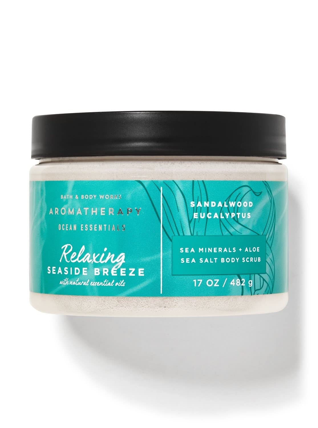 Bath and Body Works Sandalwood Eucalyptus Sea Salt Body Scrub 17 oz (482g) - Exfoliating & Moisturizing for Smooth Skin - Perfect for Spa Day & Self Care Routine