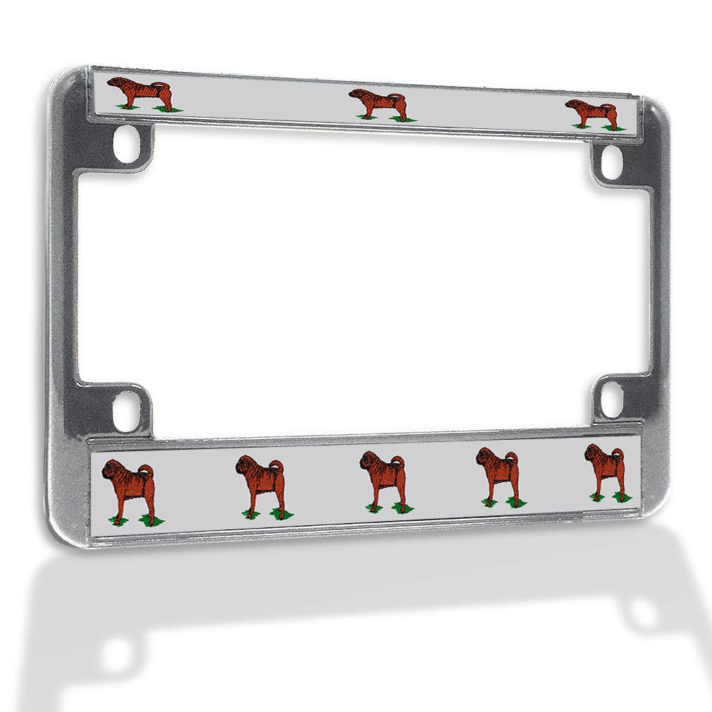 Sturdy Metal Insert Bike License Plate Frame - Weatherproof Motorcycle Accessories for Harley, Cruiser & Sport Bikes - Chrome Plated 4-Hole Design with Solid Metal Backing - Perfect for Outdoor Riding & Custom Bike Showcases