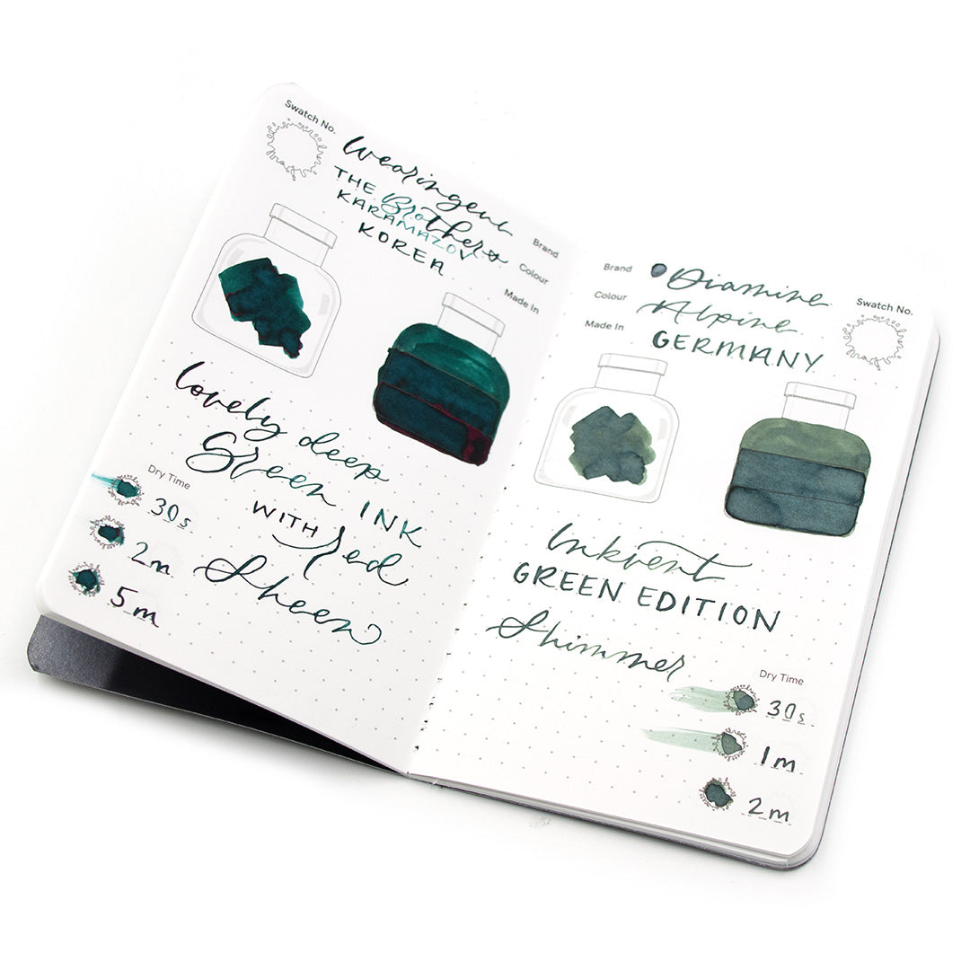 Endless Regalia Paper Ink Swatch Book - Premium Pocket Notebook for Fountain Pen & Calligraphy Enthusiasts | Perfect for Ink Testing, Color Matching & Journaling