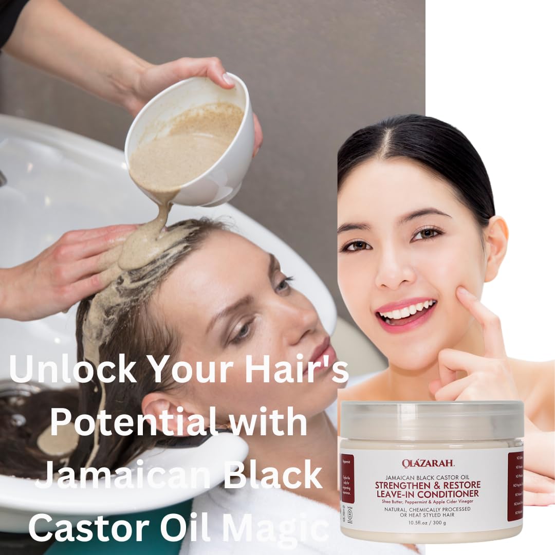 Jamaican Black Castor Oil Hair Care Set - 17oz Strengthening Shampoo & Conditioner + 10oz Leave-in Treatment | Promotes Hair Growth, Reduces Breakage & Nourishes Dry Scalp | Perfect for Natural Hair, Curly Hair & Protective Styles