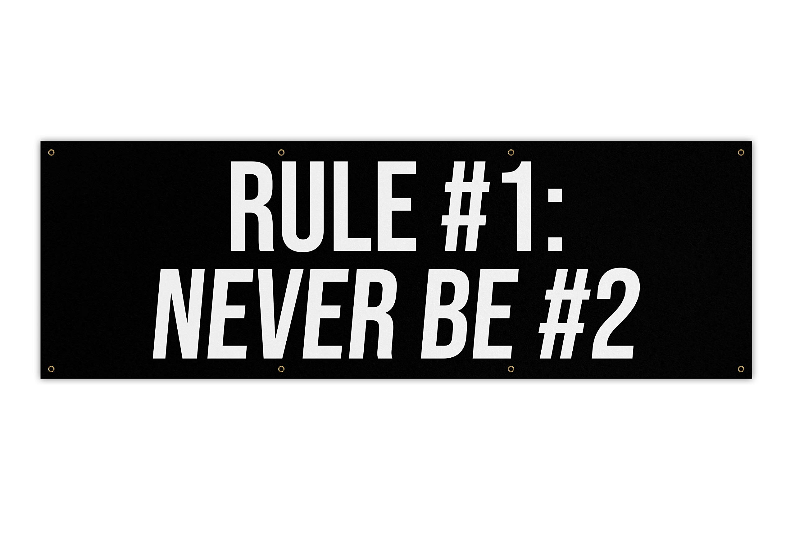 Rule Number One Motivational Gym Banner - Large 84x28 Inch Weightlifting Wall Art for Home & Gym Decor - Inspirational Sports Quote for CrossFit, Bodybuilding & Fitness Studios