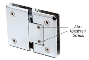 CRL Chrome Cologne 380 Series Adjustable 180° Glass-to-Glass Hinge | C0L380CH by C.R. Laurence | Perfect for Shower Doors, Glass Cabinets & Room Dividers