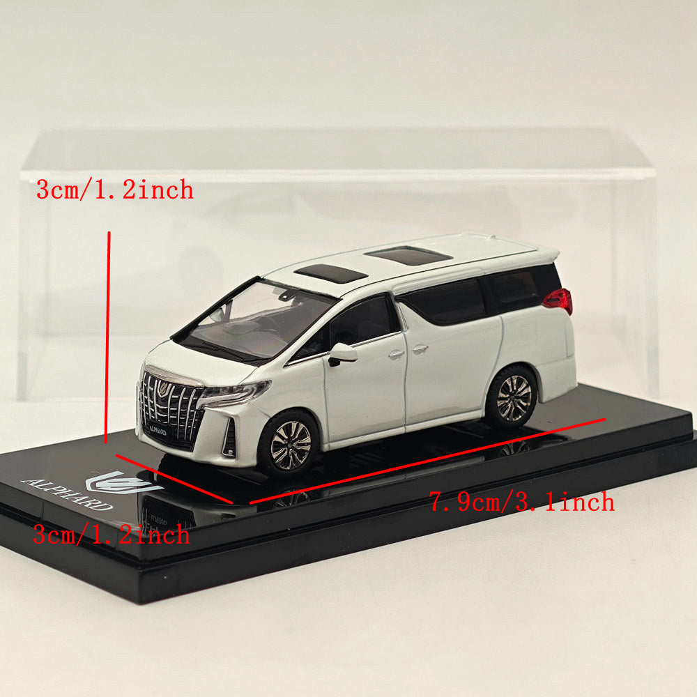 1/64 Scale Hobby Japan Toyota Alphard (H30W) Diecast Model Car with Sunroof - White Pearl Crystal Shine - Collectible Miniature Vehicle for Display, Gifts & Car Enthusiasts