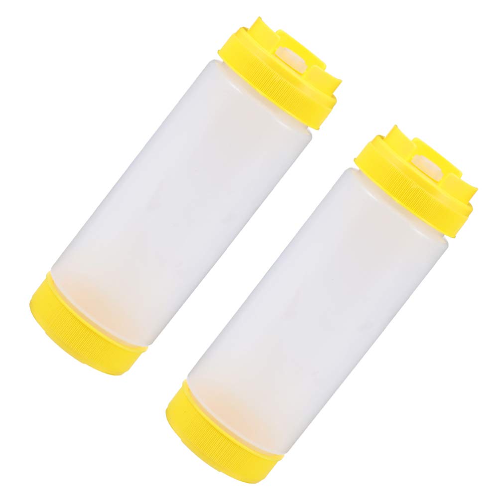 Hemoton 2-Pack Dual-Head Squeeze Bottles for Sauces, Condiments, Jam & Ketchup - BPA-Free Kitchen Storage & Dispensing Bottles - Perfect for BBQ, Salad Dressing, Pancake Syrup & Baking Decorations