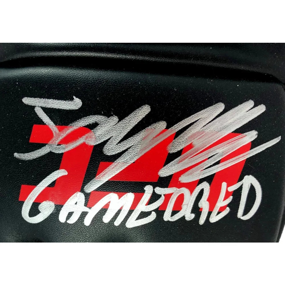 Authentic Jorge Masvidal Autographed UFC Gloves with JSA COA & 'Gamebred' Inscription - Collectible MMA Memorabilia for UFC Fans and Sports Collectors