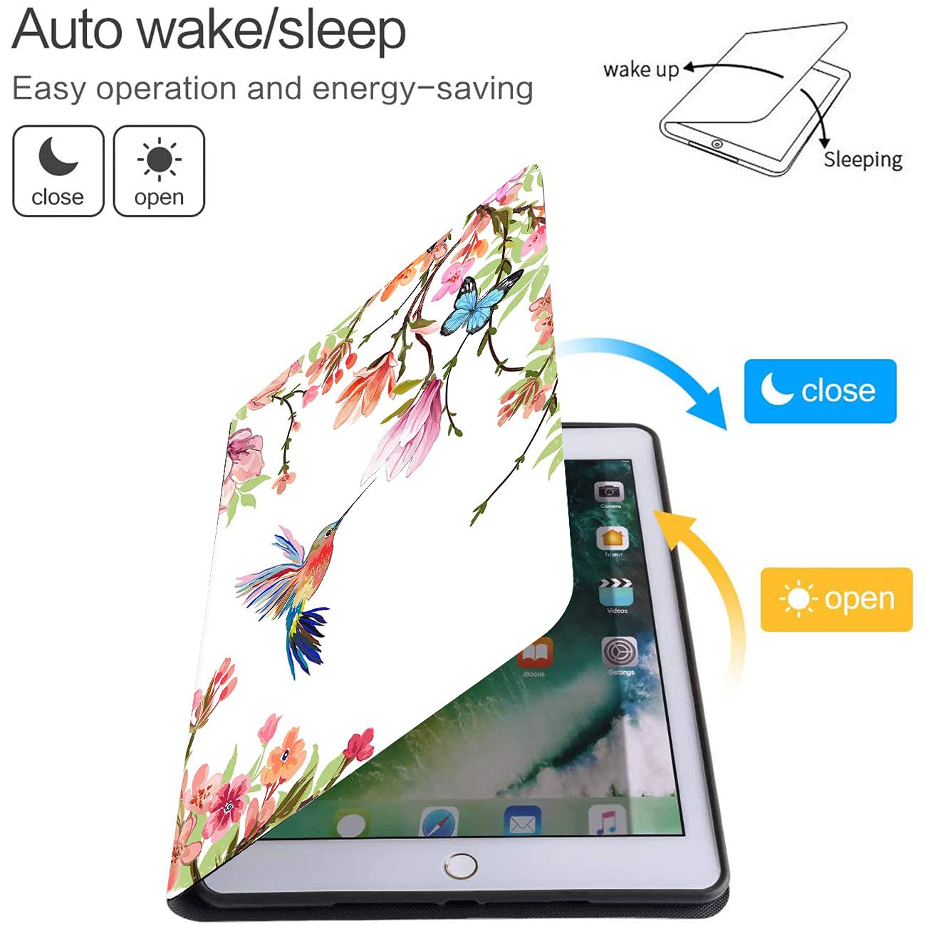 Shockproof Lightweight iPad Case Cover for iPad 9.7 Inch (2018/2017 6th/5th Gen), iPad Air 2 (A1673/A1674/A1675) with Coasters Set - Perfect for Work, Travel & Home Use