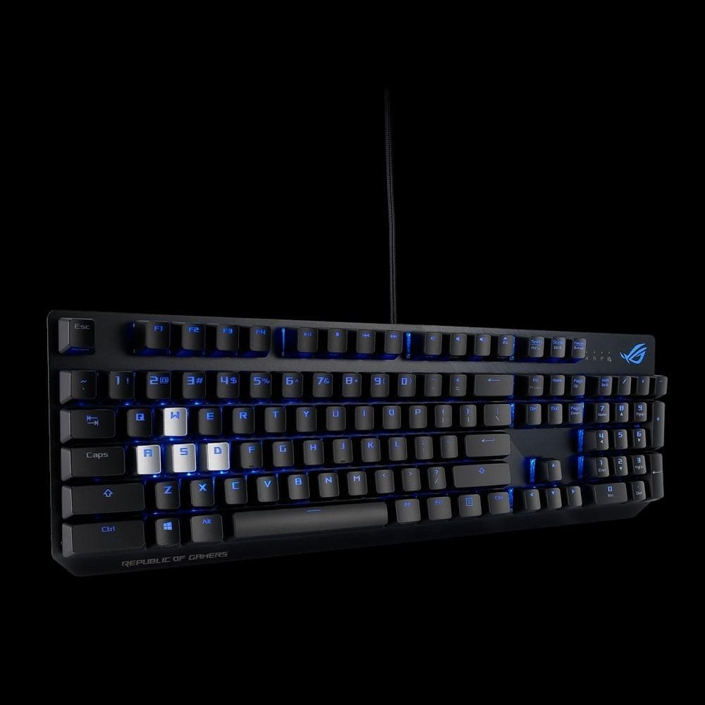 ASUS ROG Strix Flare II Animate RGB Mechanical Gaming Keyboard - Cherry MX Blue Switches, 2-Year Warranty - Perfect for Gaming, Typing & Office Work