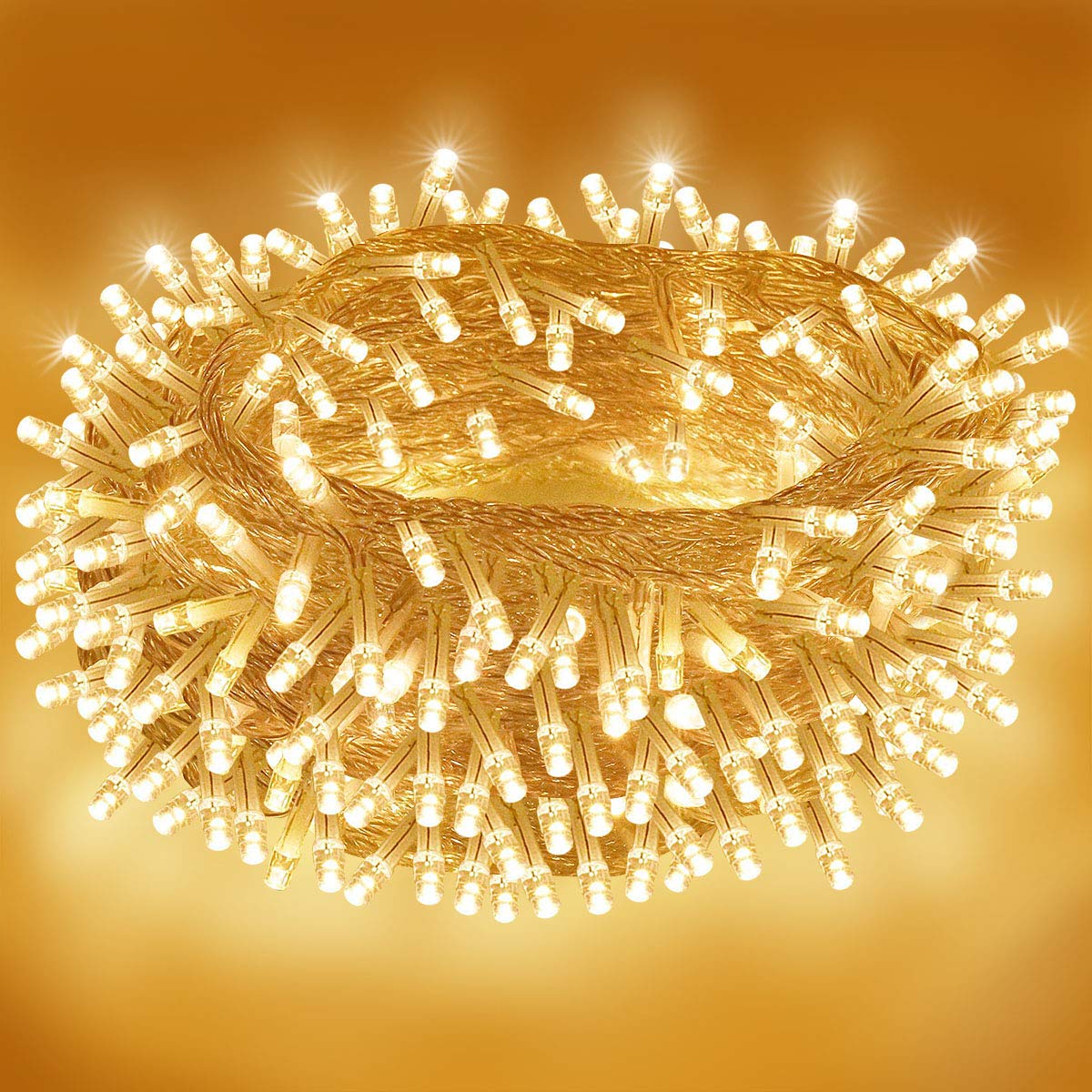 Homeleo 165ft 300 LED Outdoor Christmas Lights - Waterproof Patio String Lights with 8 Lighting Modes, UL Listed - Warm White Fairy Lights for Wedding, Party, Bedroom, Garden & Holiday Decorations | Perfect for Backyard, Porch, Patio and Indoor Decor
