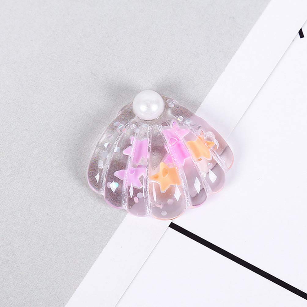 Healifty 20pcs Flat Back Shell Charms - Resin DIY Beads for Jewelry Making, Scrapbooking, Phone Case & Hair Clip Embellishments - Perfect for Crafting, DIY Projects & Mixed Media Art