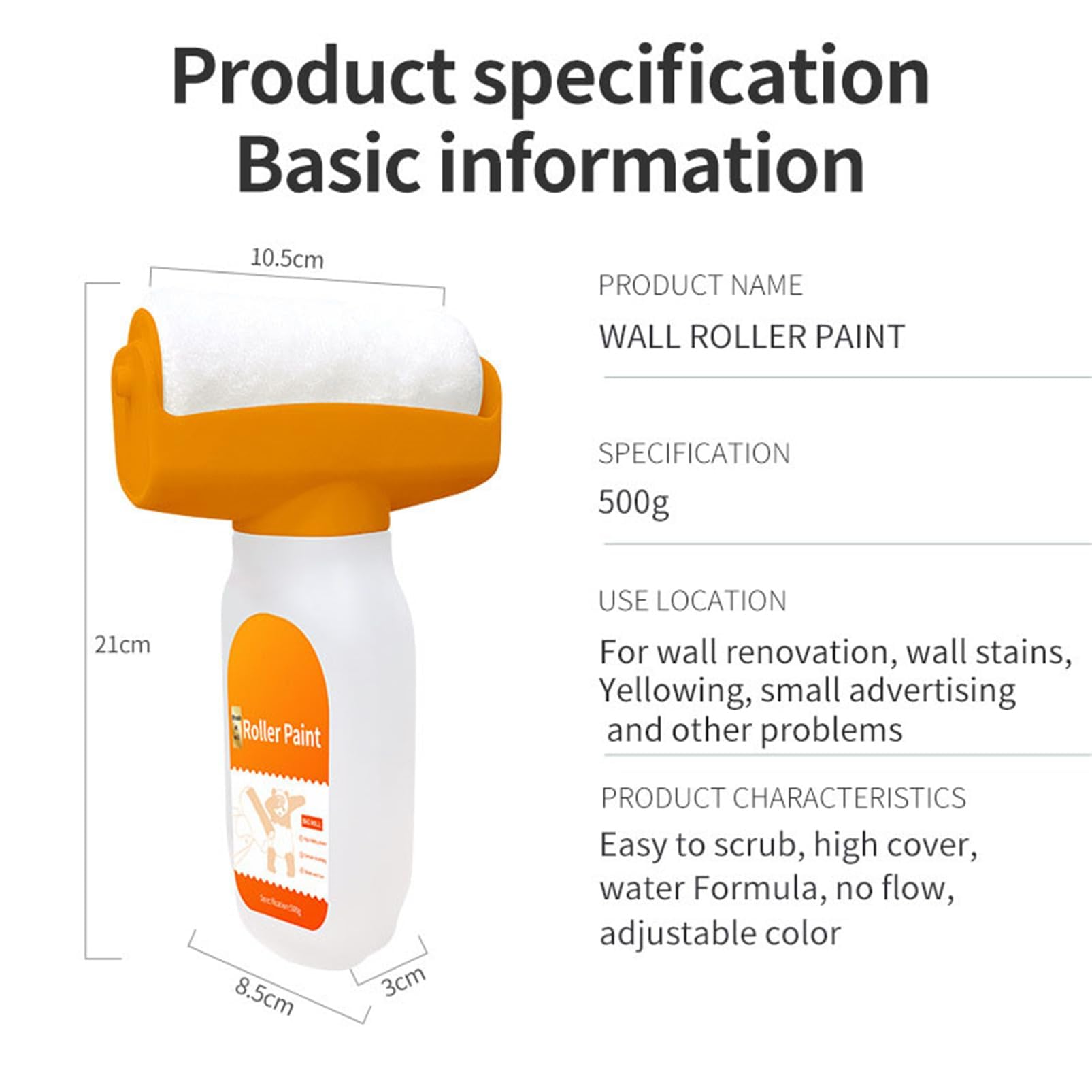 Wall Repair Roller Paint Kit - All-in-One Small Paint Roller Brush with Repair Paste for Walls, Wood & Furniture (White) | Perfect for DIY Home Renovation, Crack Filling & Surface Restoration