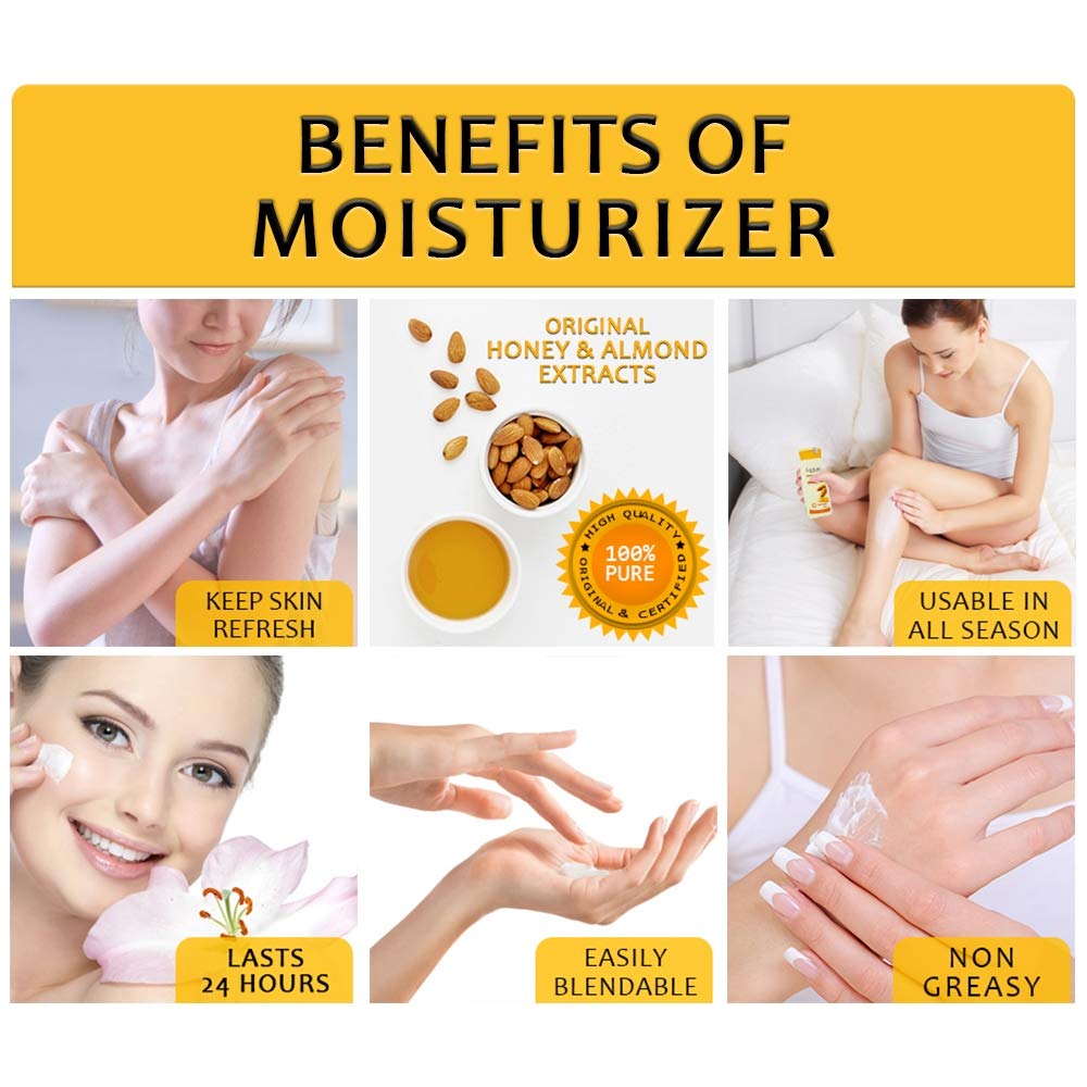 Lilium Honey & Almond Nourishing Face & Body Lotion with Papaya Cleansing Milk - 500ml - Hydrating Moisturizer for Dry Skin - Perfect for Daily Skincare & Body Care Routine