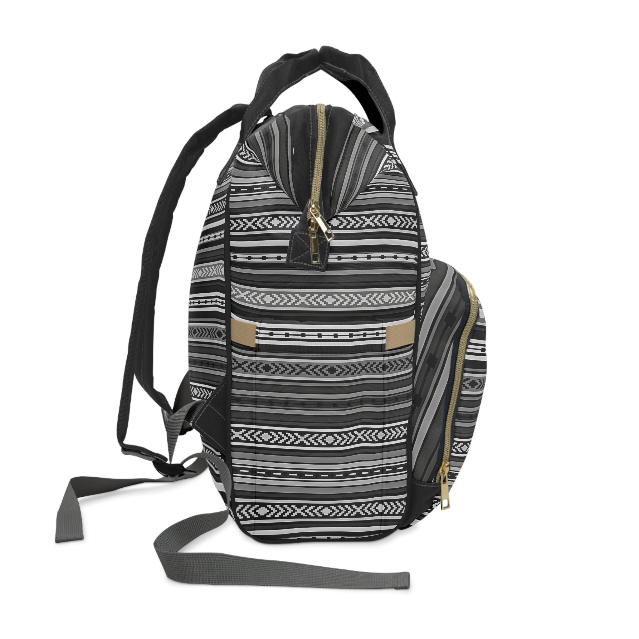 Gray Santa Fe Southwestern Diaper Backpack - Multifunctional Baby Bag for Travel, Hiking & Daily Use with Parents & Caregivers