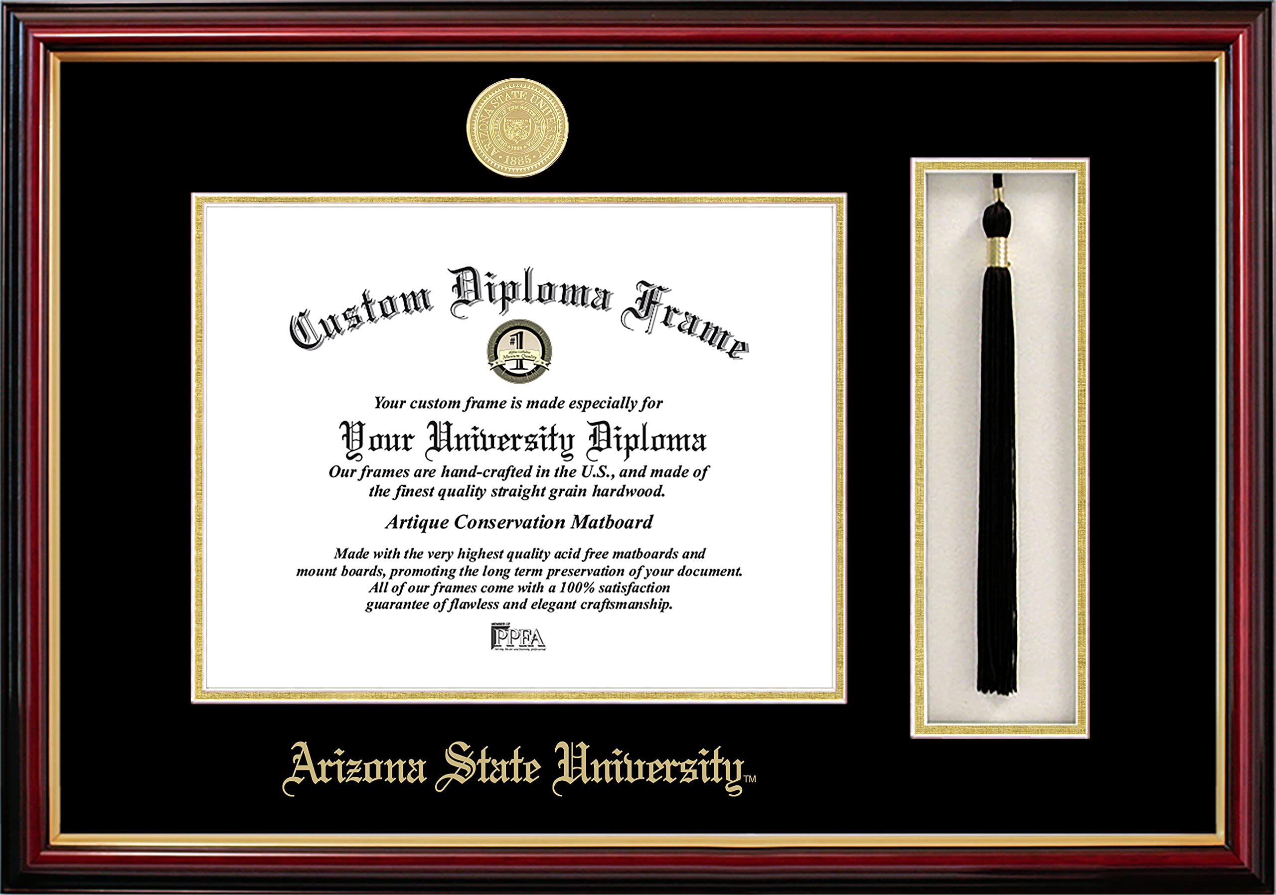 NCAA Arizona State Sun Devils Diploma Frame and Tassel Box Set - Graduation Gift for College Students - Perfect for Dorm Decor, Office Display & Alumni Memorabilia