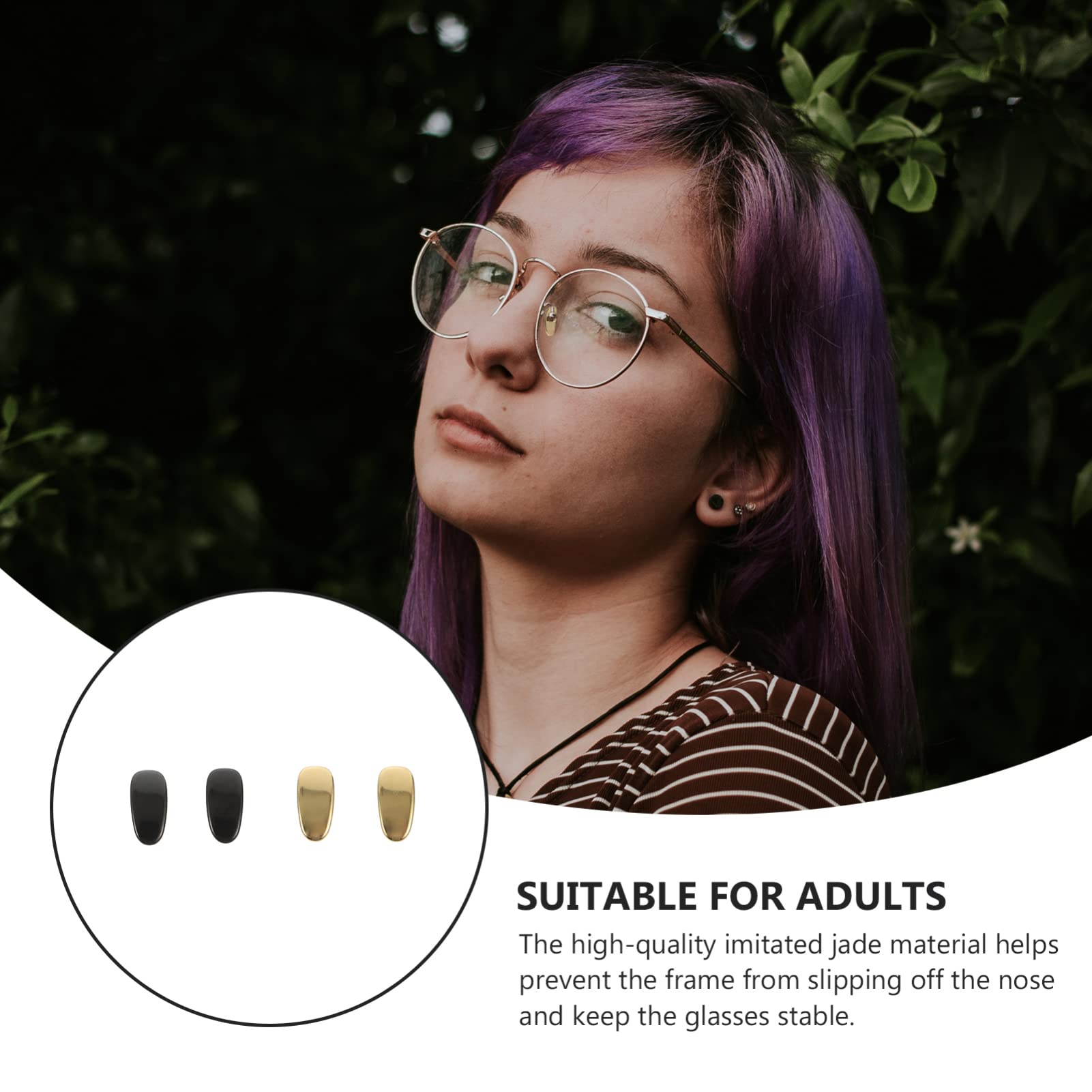 2 Pack Anti-Slip Eyeglass Nose Pads - Soft Silicone Nose Cushions for Comfortable Glasses Wear - Perfect for Reading, Driving & Daily Use